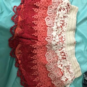 Peach Chelsea & Violet Lace Shorts